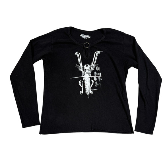 Daytona Thunderwear Womens Size 1X Til Death Do Us Part Long Sleeve *Read - Picture 1 of 6